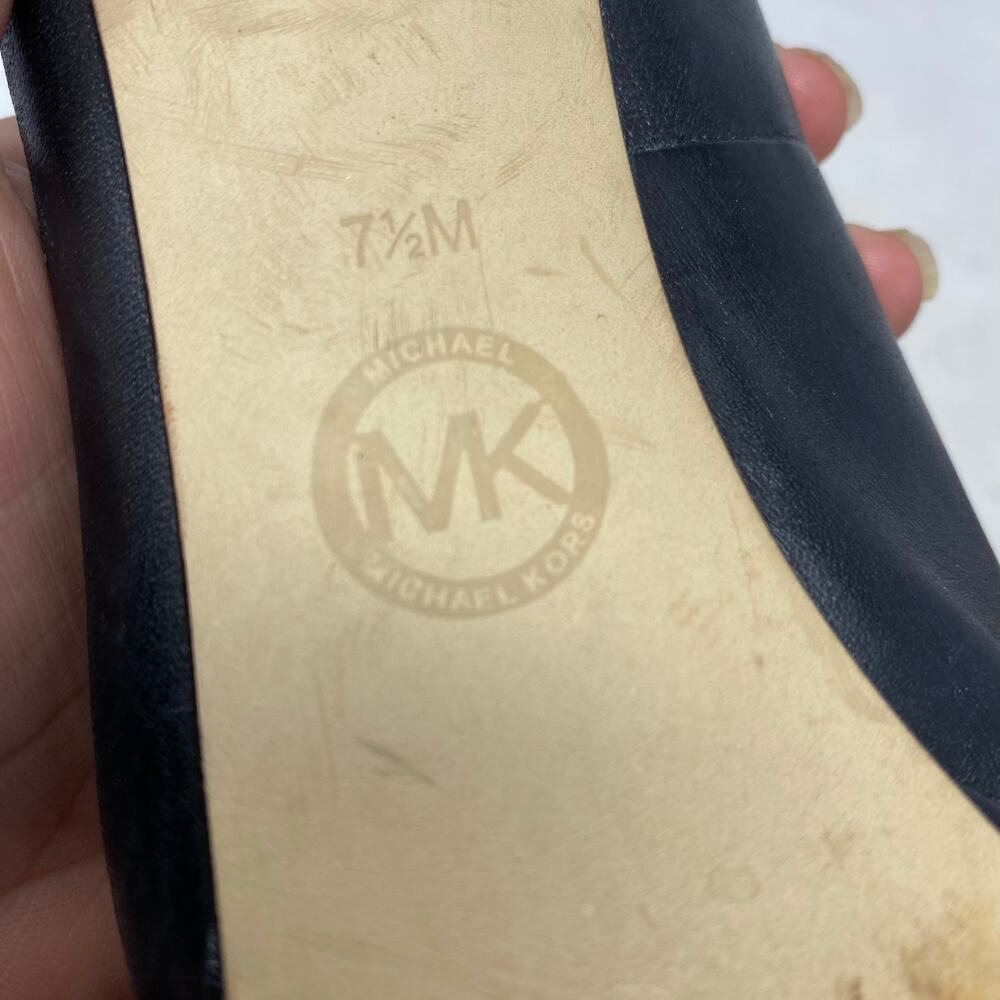 Michael Kors Hamilton Pump Platform Heel Black Leather Womens Size 7.5 - Picture 8 of 8